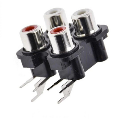 2/4/6/8 Hole RCA Female Stereo Audio Jack AV Audio Input Amplifier Interface Signal Connection Connector