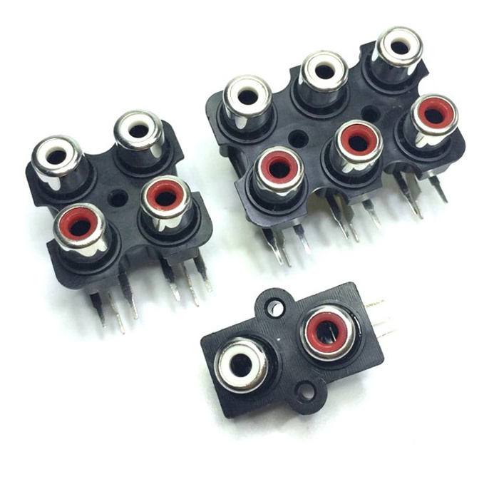 2/4/6/8 Hole RCA Female Stereo Audio Jack AV Audio Input Amplifier Interface Signal Connection Connector