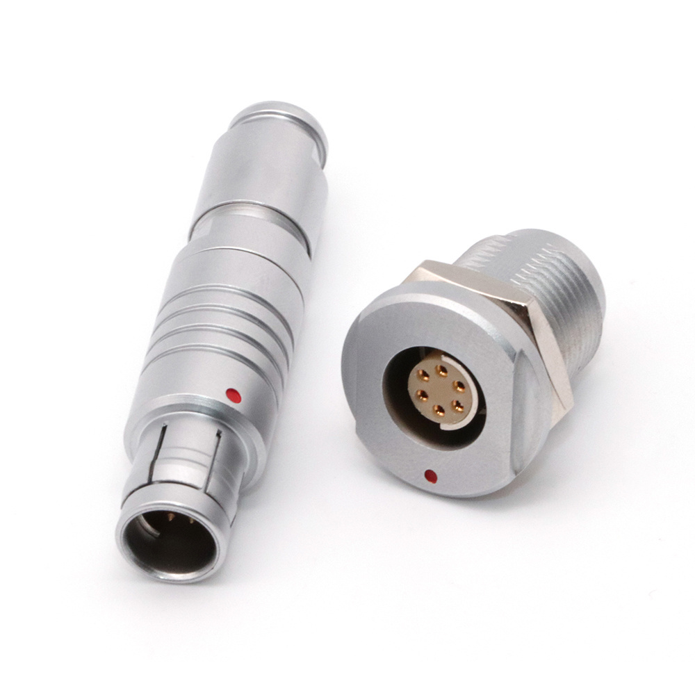 MOCO Hot Sale Circular Push-Pull Self-Latching Connector Straight Plug With Half-Shell Key Cable Collet For Medical Devices