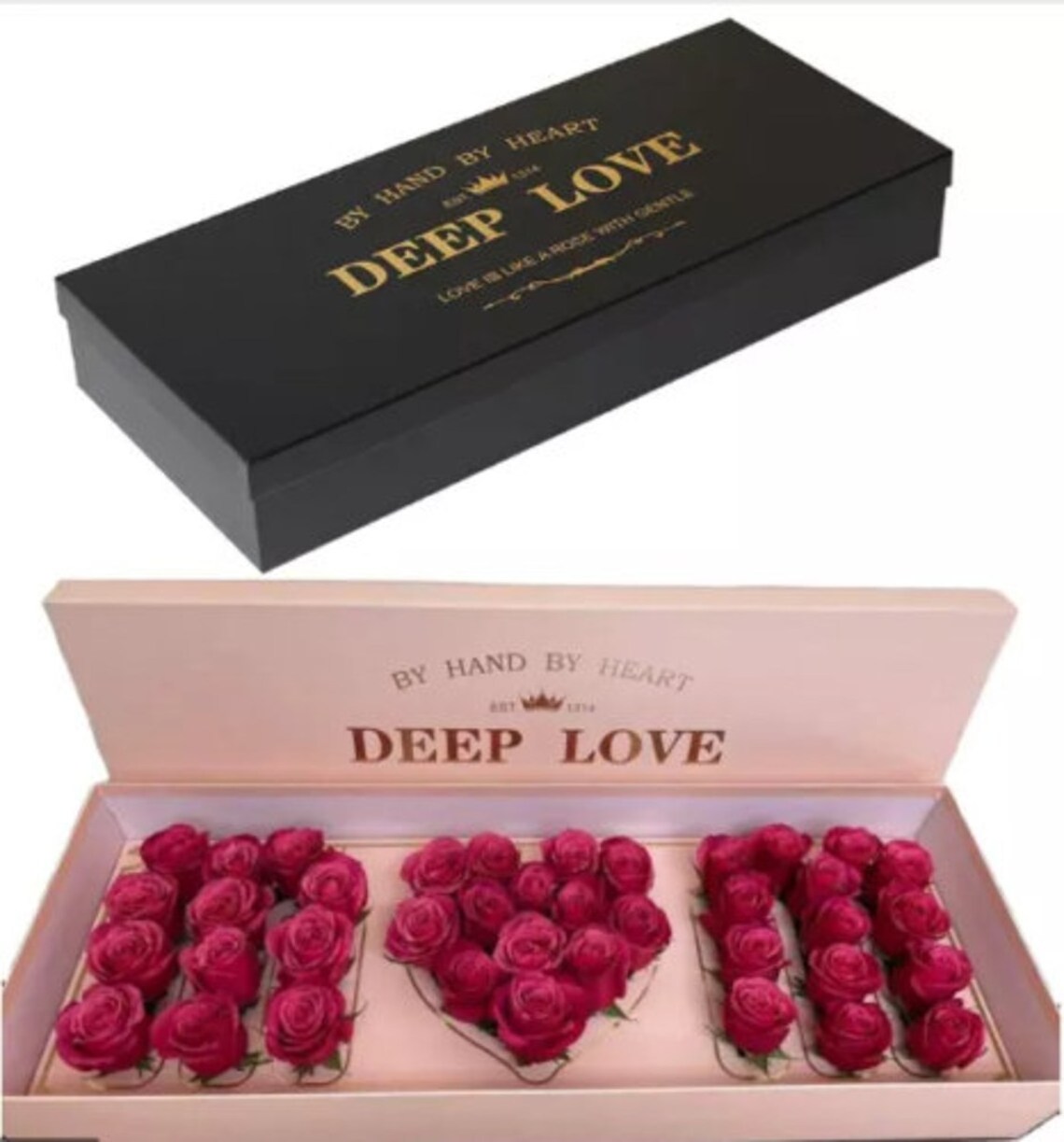 Saint Valentine's Day romantic flower packaging gift box i love you design rose flower packaging gift box with drawer