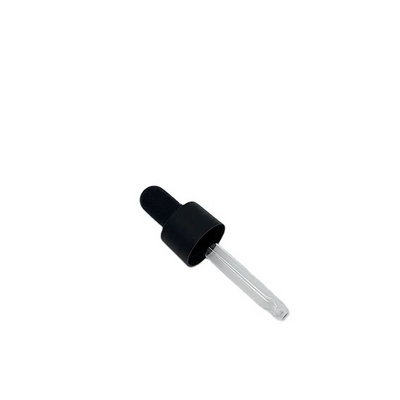 18mm 20mm matte black white smooth closure glass dropper top clear glass pipette for 30 ml GL18 glass bottle