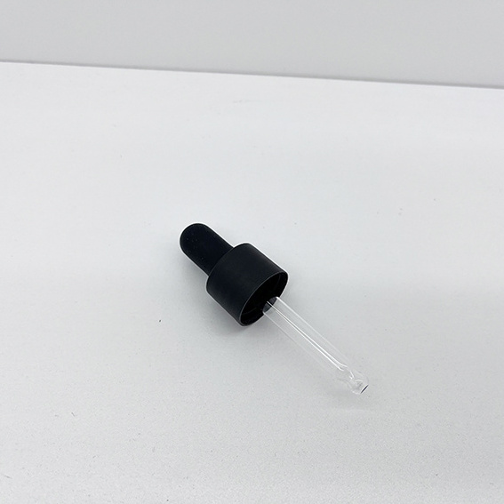 18mm 20mm matte black white smooth closure glass dropper top clear glass pipette for 30 ml GL18 glass bottle