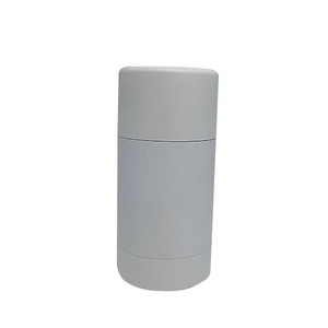 Eco-friendly Matte frost white surface cylinder AS twist up deodorant tube container 75g