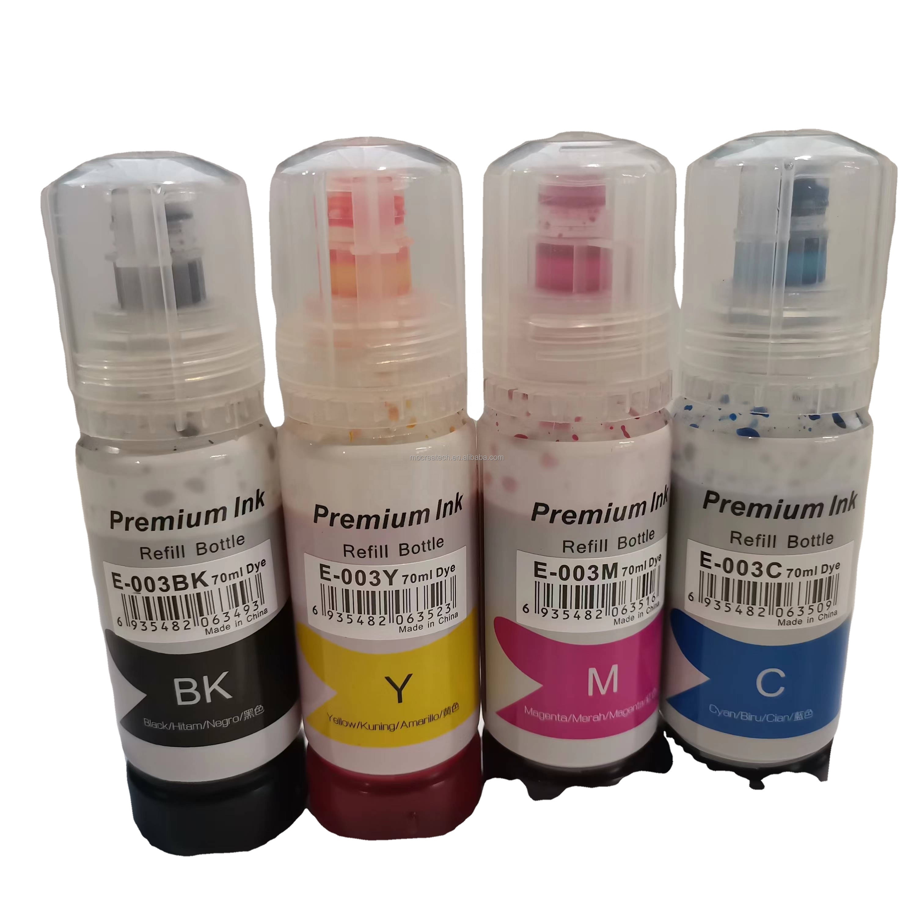 Mocreate Premium Color Dye Ink Refill bottle 001 003 ink compatible for Epson L1110 L3116 L5196 L3110 Printer ink