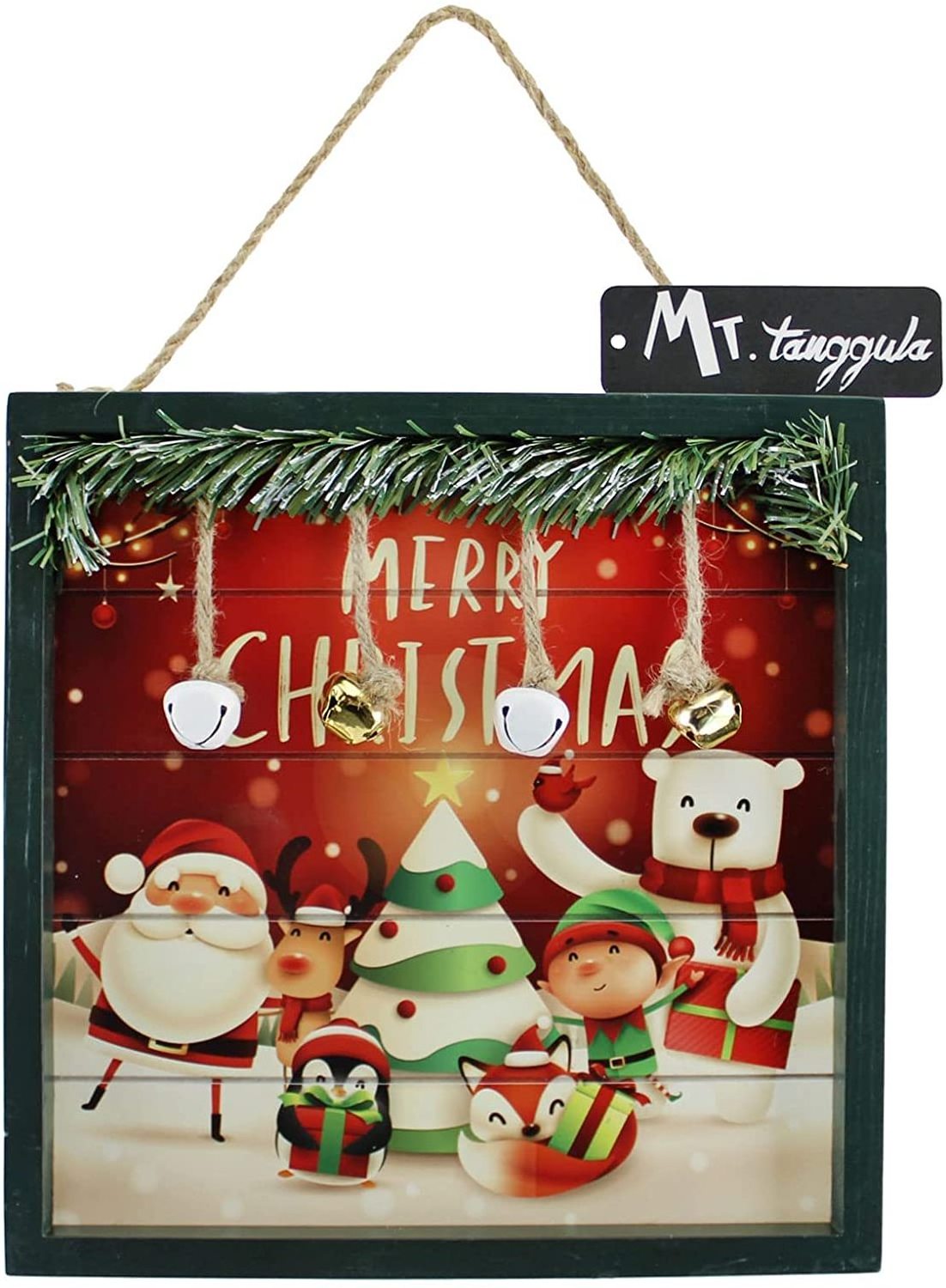 Custom Christmas Decorations Hanging Wooden Sign Wall Art Sign Plaque Santa Claus Christmas tree painting