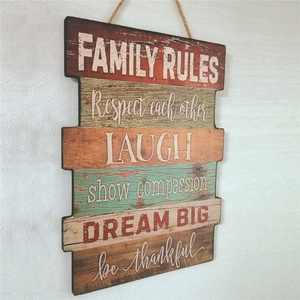 Family Rules Ladder Shape Vintage Rustic Handmade Art Decorative Hanging Plaque art minds wood plaques wall sign