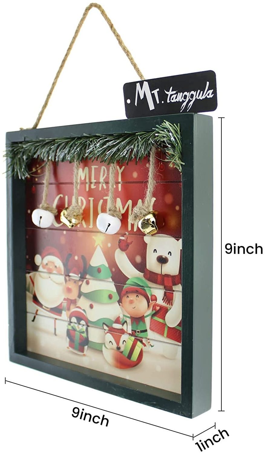 Custom Christmas Decorations Hanging Wooden Sign Wall Art Sign Plaque Santa Claus Christmas tree painting