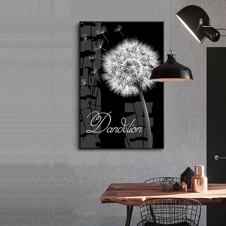 rose flower dandelions botanical canvas print still life painting wall decor picture for living room