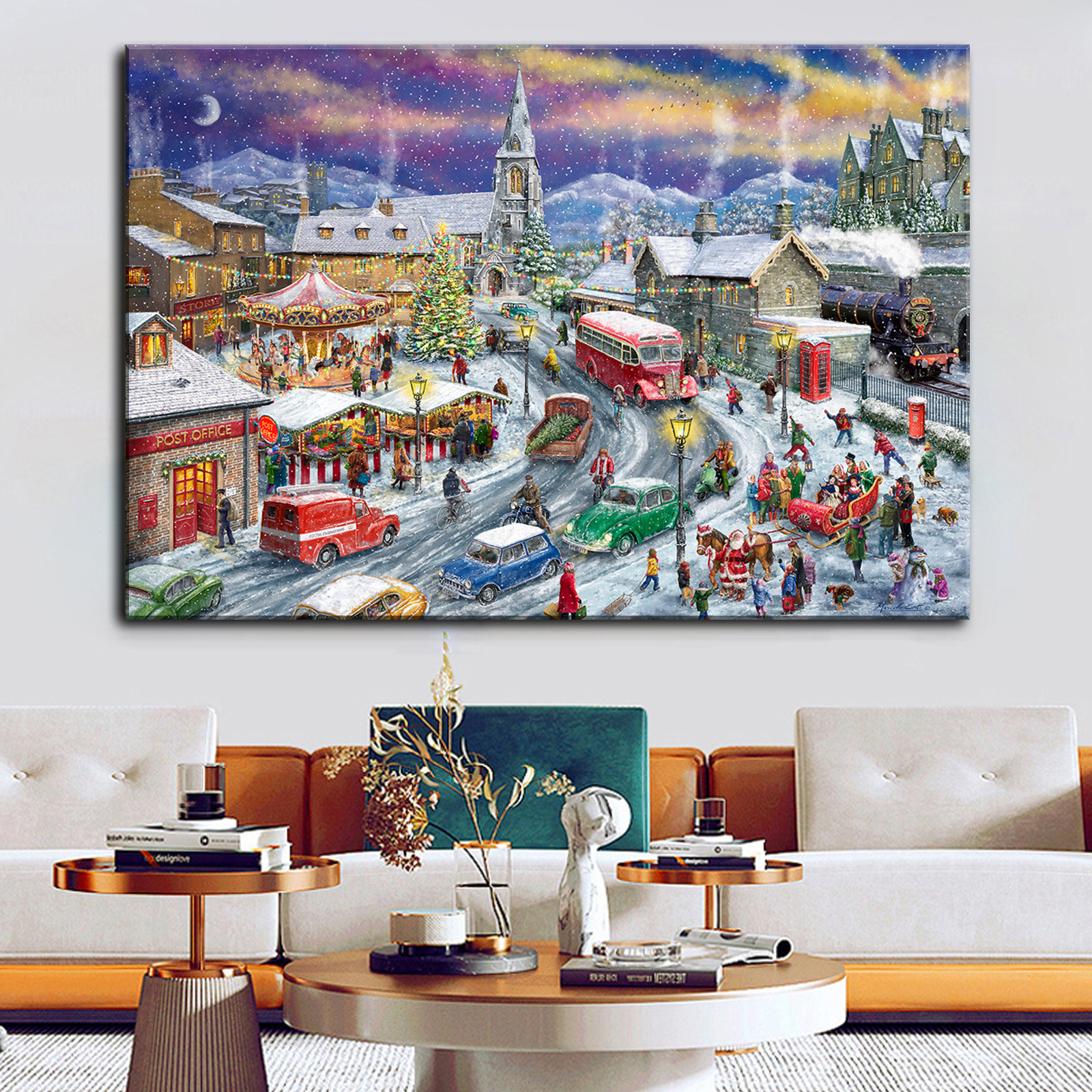 Famous Painter Christmas Series Joy Scene Winter Christmas Gift Printing Modern Wall Artist Home Decor Picture