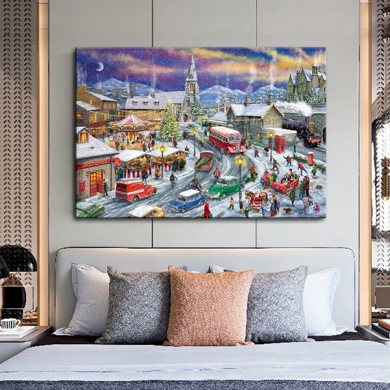 Famous Painter Christmas Series Joy Scene Winter Christmas Gift Printing Modern Wall Artist Home Decor Picture