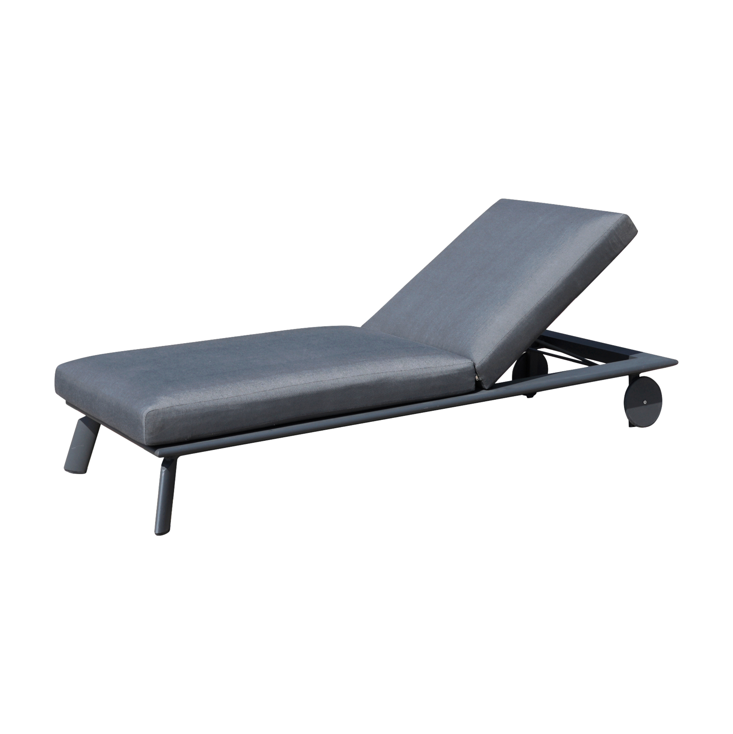 Aluminum Outdoor Sun Lounger Set with Wheels Adjustable Chaise Lounge For Poolside