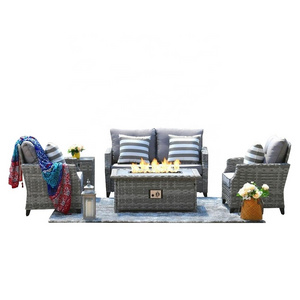 Garden Sofas Outdoor Patio Set Rattan Garden Patio Outdoor Furniture Set Waterproof Sofa Sets With Fire Pit