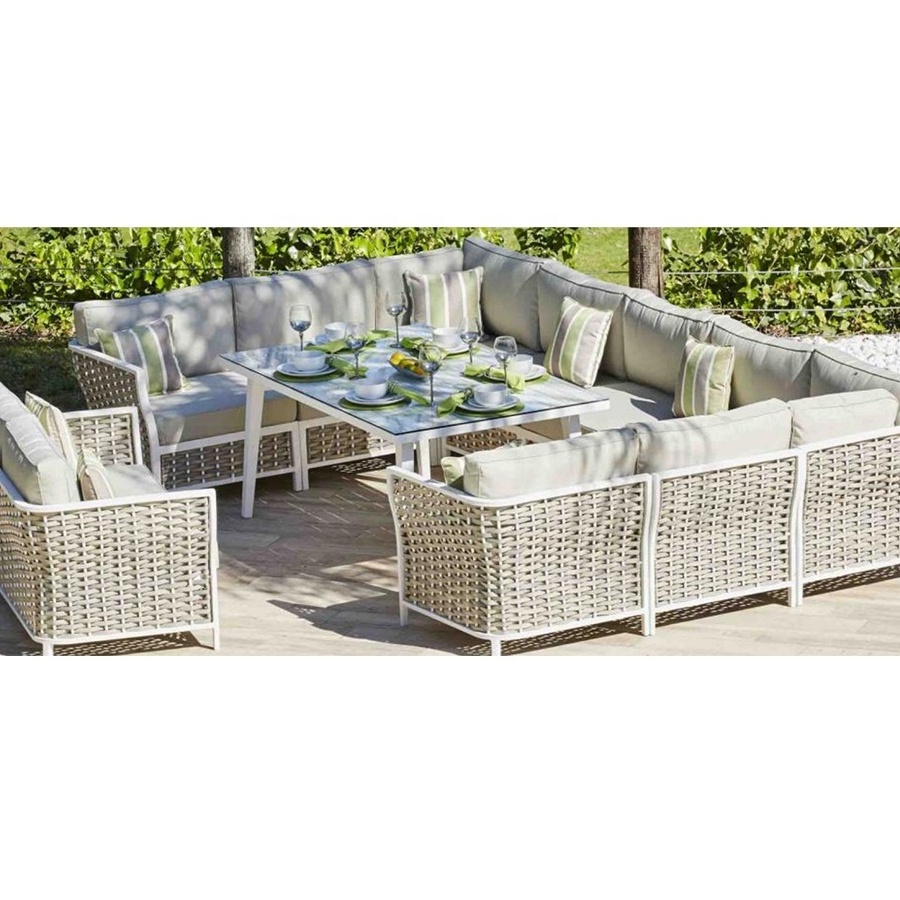 Modern luxury garden cushioned seating Outdoor rattan sofa set