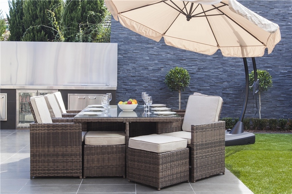 Space Saved Backyard Dining Set Wicker Furniture Outdoor Patio Garden Furniture Chairs and Table