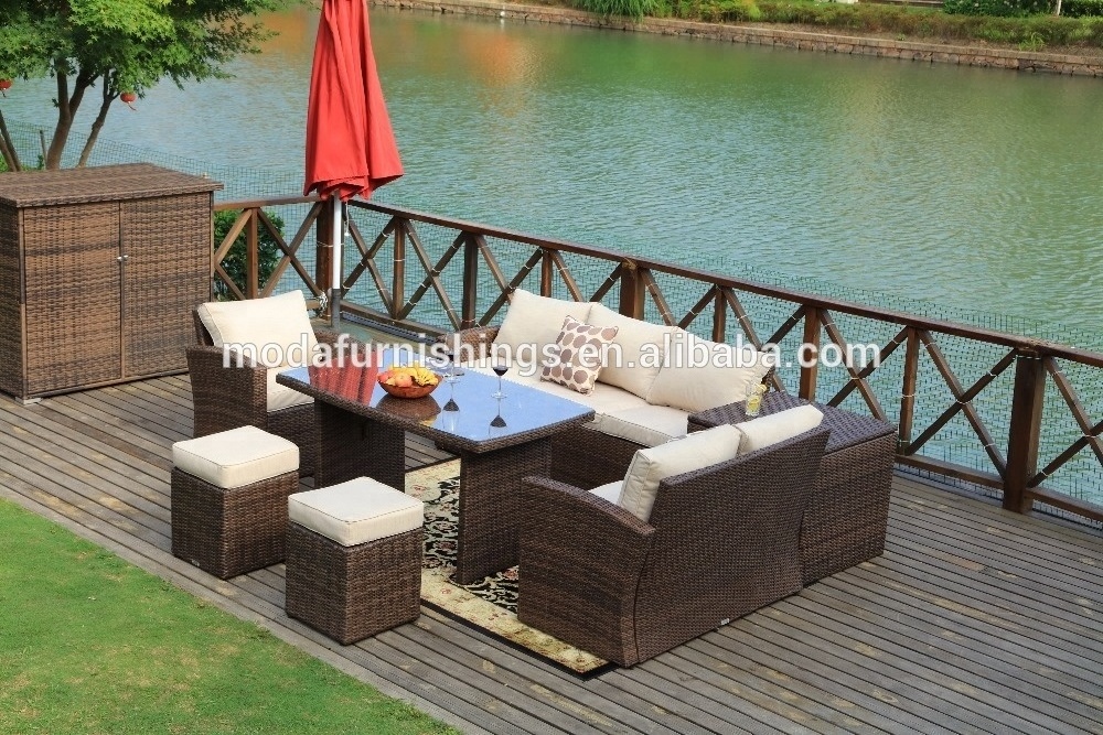 8 Seater Detachable Europe Style Outdoor Furniture Wicker Rattan and Garden Patio Sofa Set