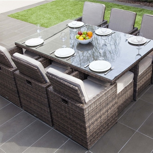 Space Saved Backyard Dining Set Wicker Furniture Outdoor Patio Garden Furniture Chairs and Table