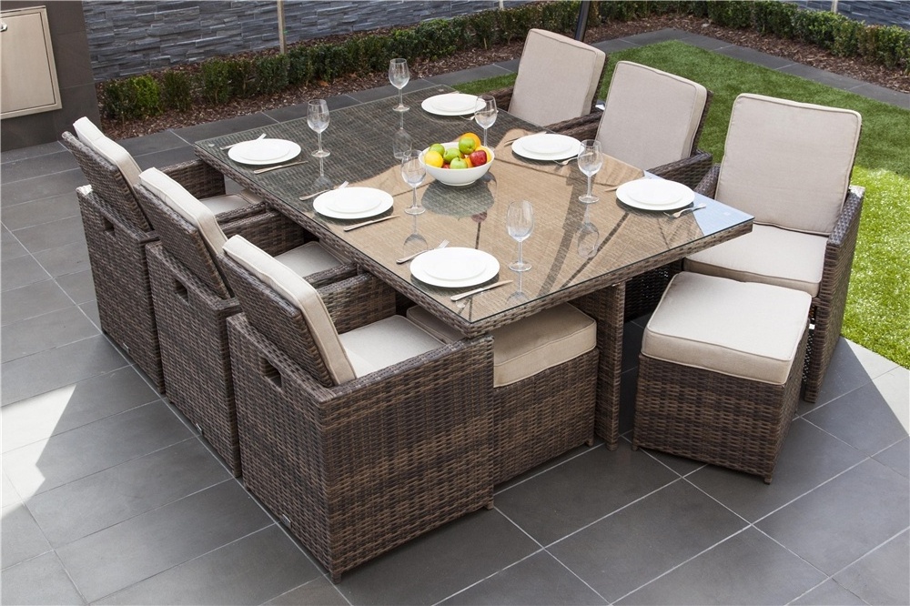 Space Saved Backyard Dining Set Wicker Furniture Outdoor Patio Garden Furniture Chairs and Table