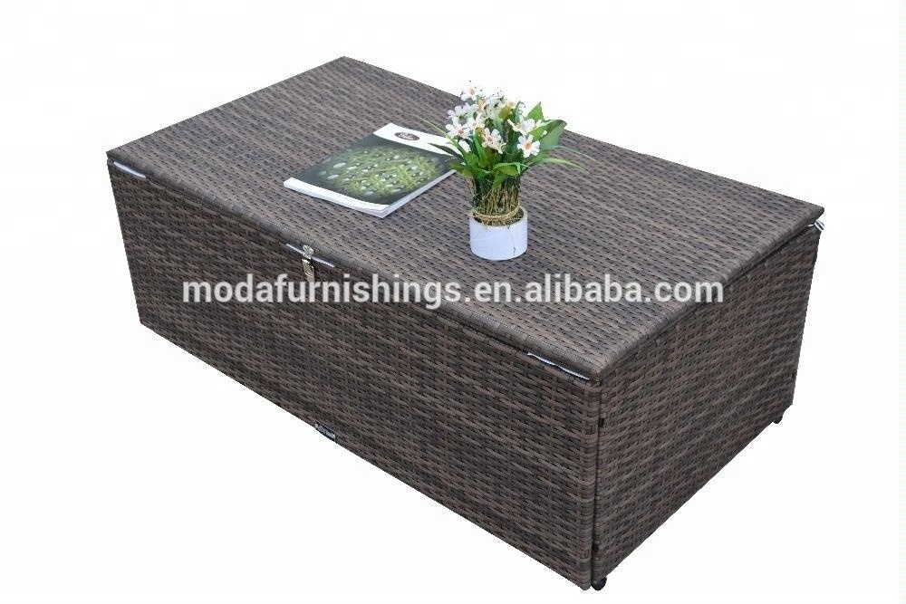 5 Seater Promotional Balcony Outdoor Garden PE Rattan Wicker Furniture Sofa with storage box