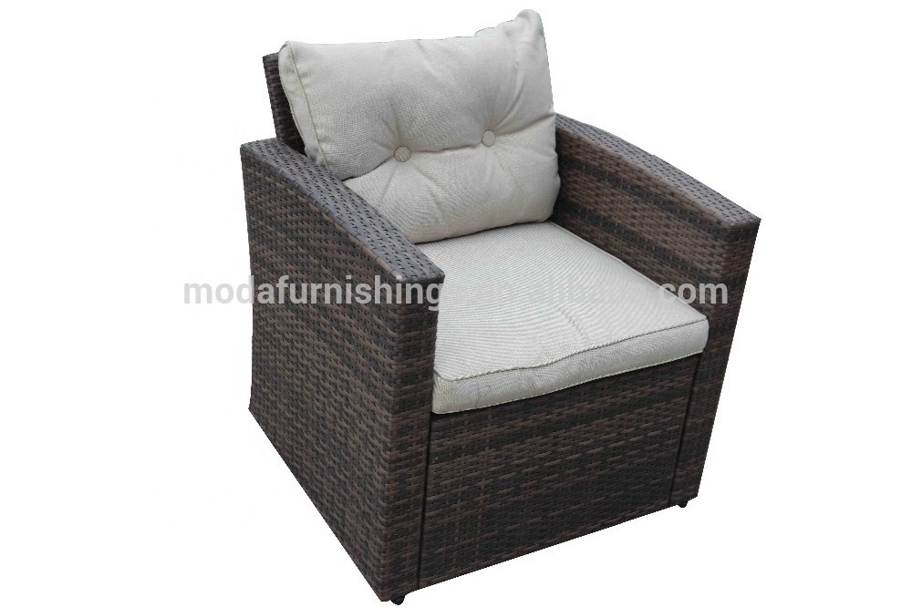 7 Seat Steel Rattan Sofa Set Functional Outdoor Garden Wicker Furniture  Outdoor Sofa