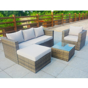 4pcs Deep Seating Couch Patio Wicker Outdoor Garden Furniture Rattan Conversation Sofa Set