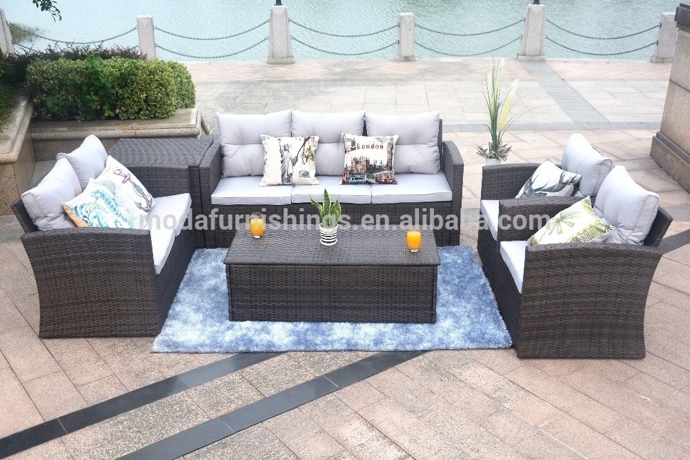 6PC Hot Sale Modular Outdoor PE Wicker Patio Rattan Furniture and Garden Leisure Sofa Set