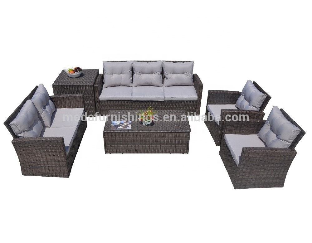 6PC Hot Sale Modular Outdoor PE Wicker Patio Rattan Furniture and Garden Leisure Sofa Set