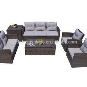 6PC Hot Sale Modular Outdoor PE Wicker Patio Rattan Furniture and Garden Leisure Sofa Set