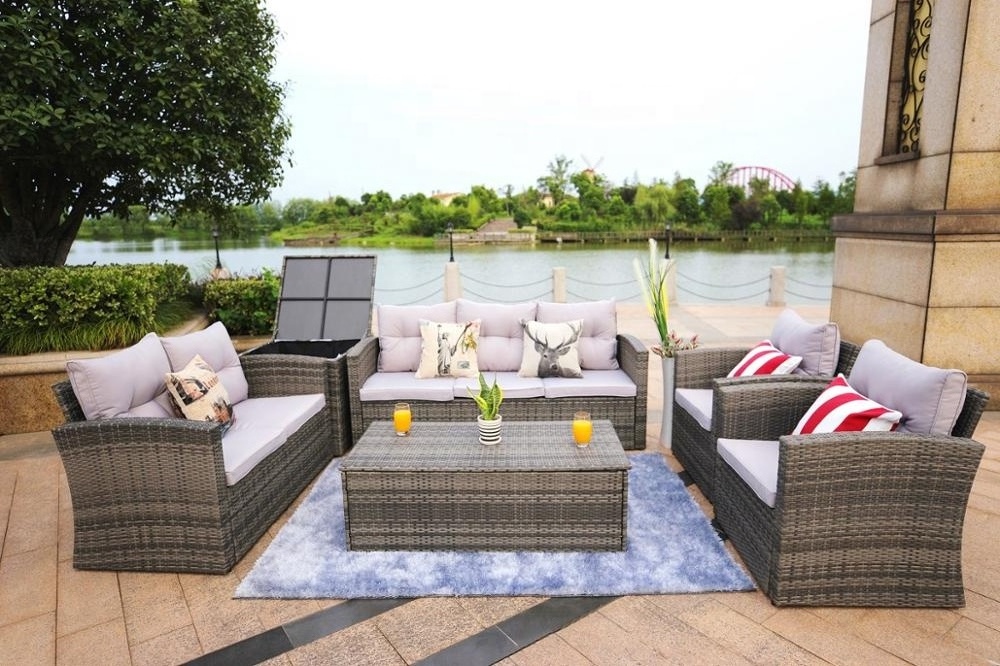 7 Seats Moda Hot Sale Favorable Rattan Outdoor Sofa Set Patio Garden Sofa