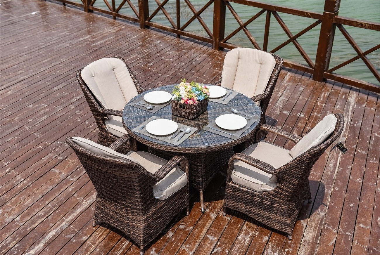 Top Quality Outdoor Garden Rattan  Furniture Outside Table and Chair  Dining Set Bistro Sets