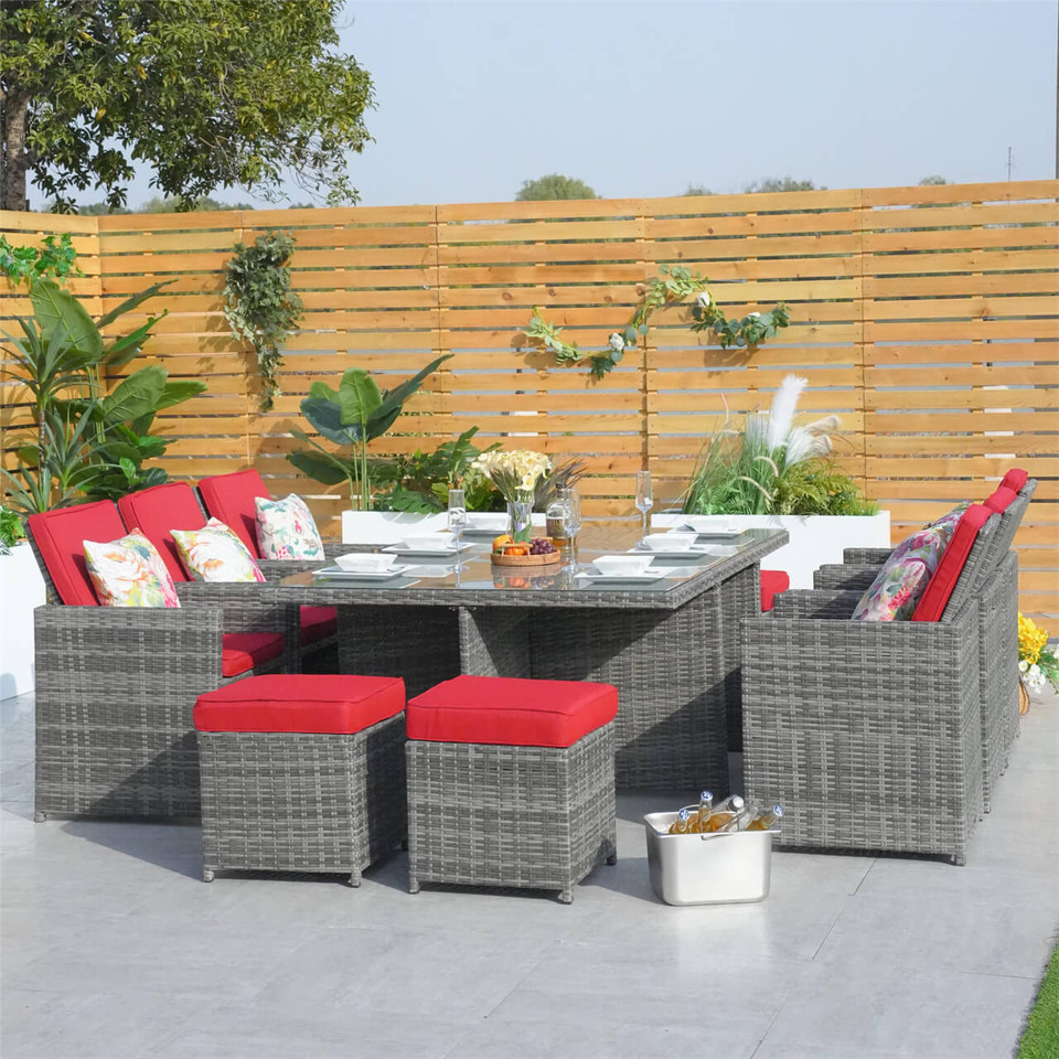 Coffee Table And Cushions Deck Backyard Porch Wicker Patio Sectional Furniture Sets Outdoor Sofa Rattan Couch