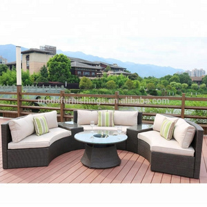 2021 Stylish Rattan Half Moon Sofa Sets Patio Wicker Outdoor Garden Furniture