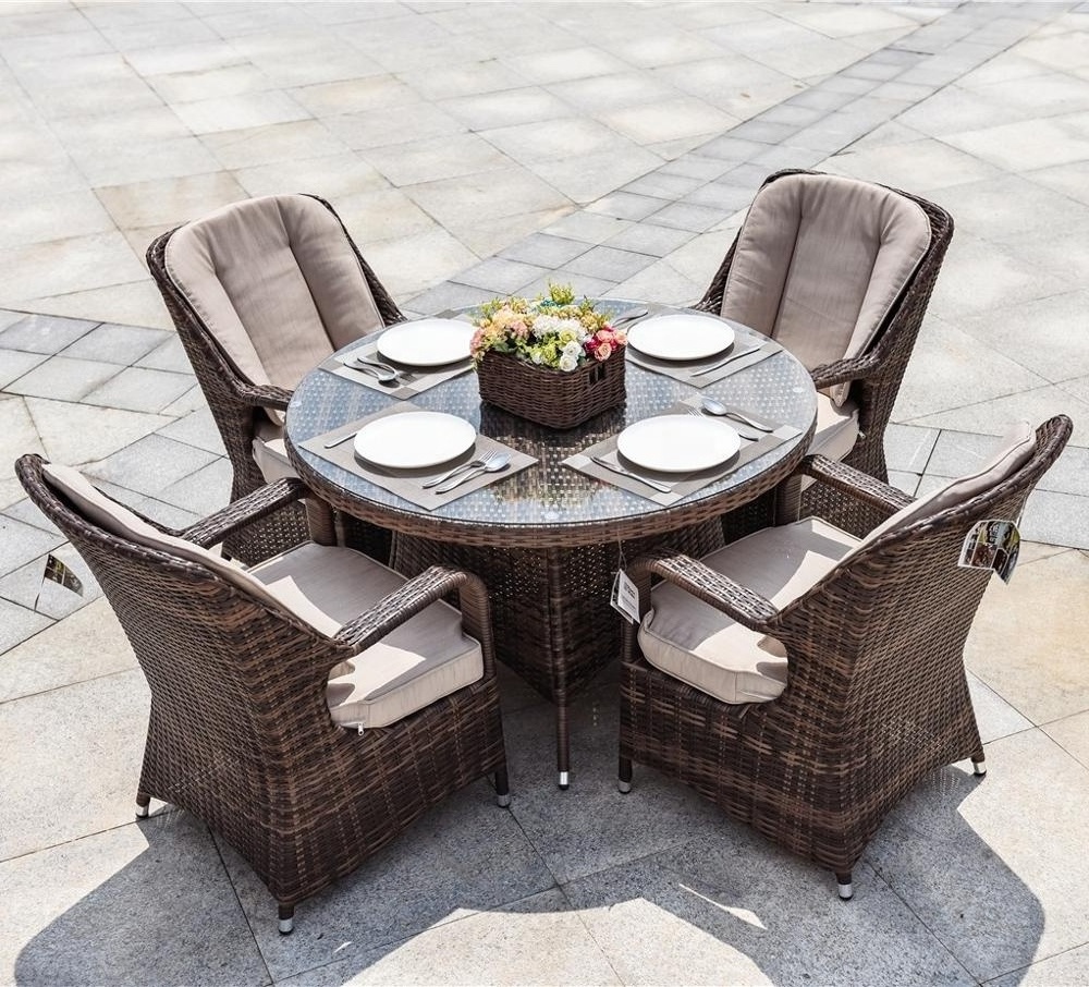 Top Quality Outdoor Garden Rattan  Furniture Outside Table and Chair  Dining Set Bistro Sets