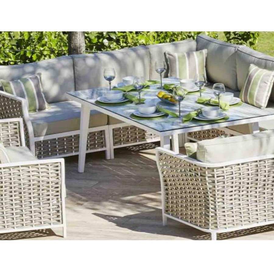 Modern luxury garden cushioned seating Outdoor rattan sofa set