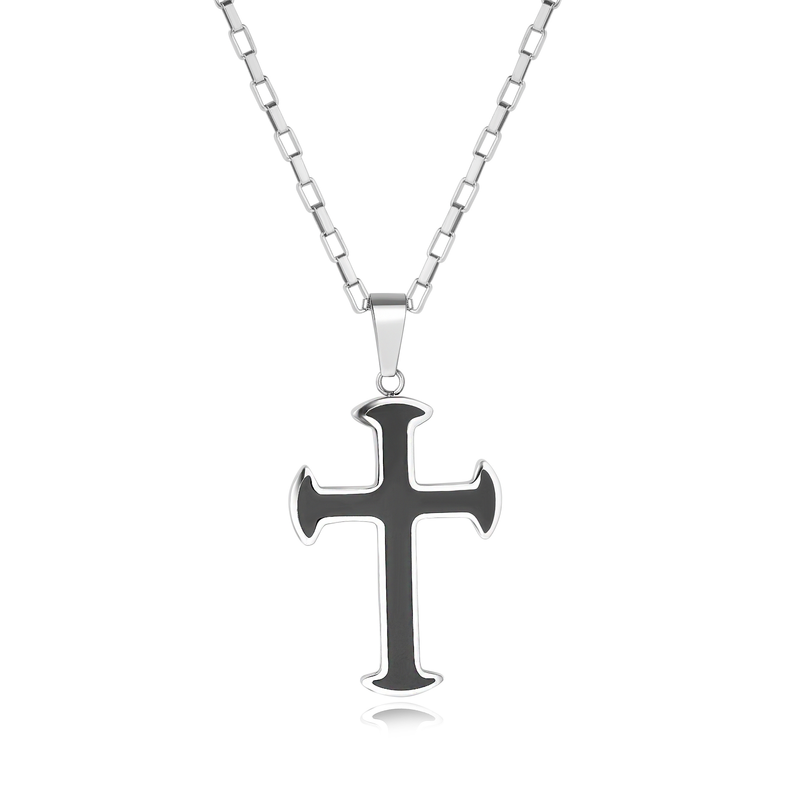 Mens Pendant Fashion Jewelry Necklaces Leather Men's Celtic Orthodox Men Stainless Steel Necklace Cross