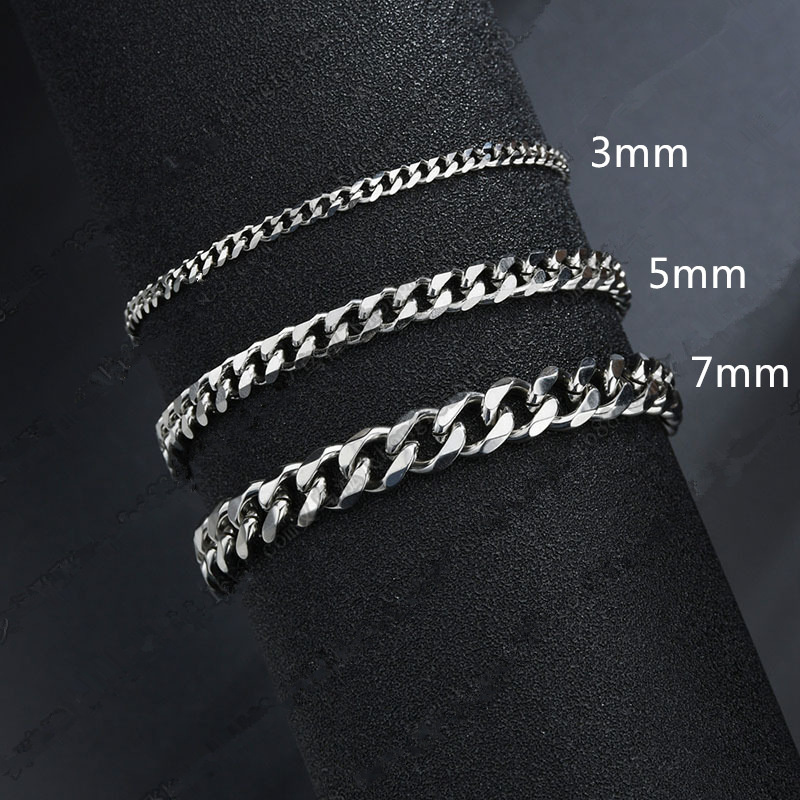 Stainless Steel I8K Black Cuban Link Jewelry Accessories Gold Mens Bracelet for Men and Women