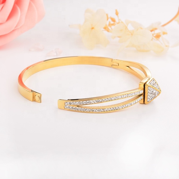 Modalen Designer High Quality Rhinestone Stainless Steel Bracelet Bangle Jewelry