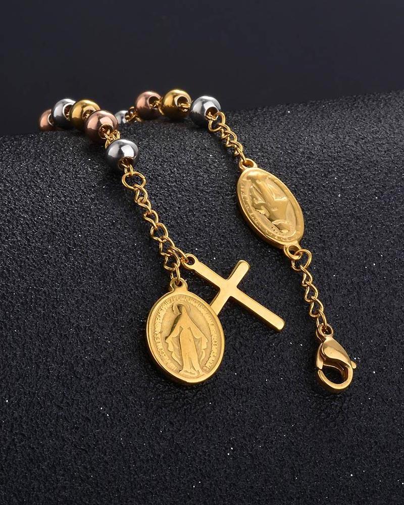 Hot Virgin Mary Bead Stainless Steel Jewelry Bracelet For Woman