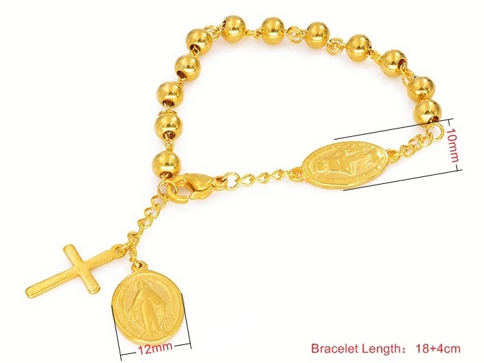 Hot Virgin Mary Bead Stainless Steel Jewelry Bracelet For Woman