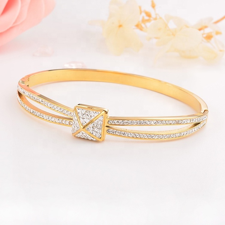 Modalen Designer High Quality Rhinestone Stainless Steel Bracelet Bangle Jewelry