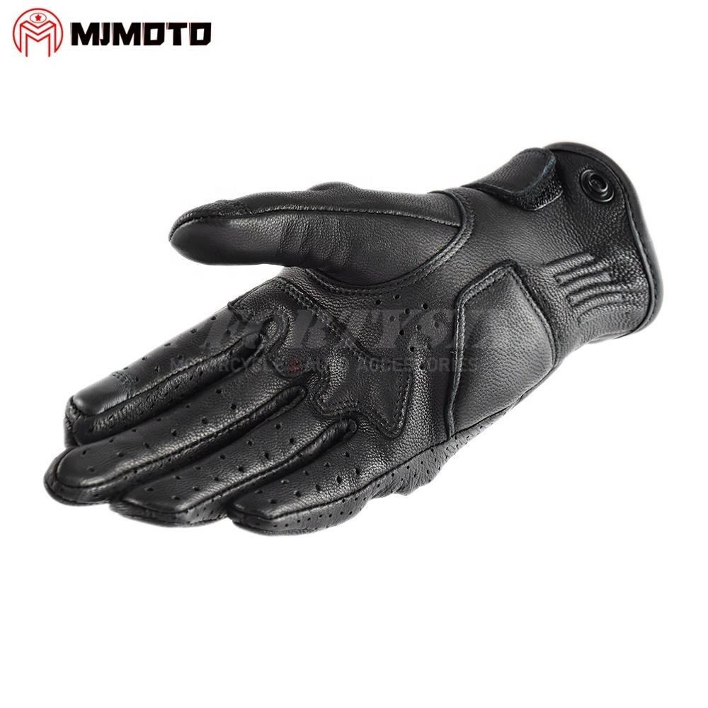 Real Leather Motorcycle Gloves Waterproof Windproof Winter Warm Riding Gloves Touch Operate Full Finger Gloves Fist Palm Protect