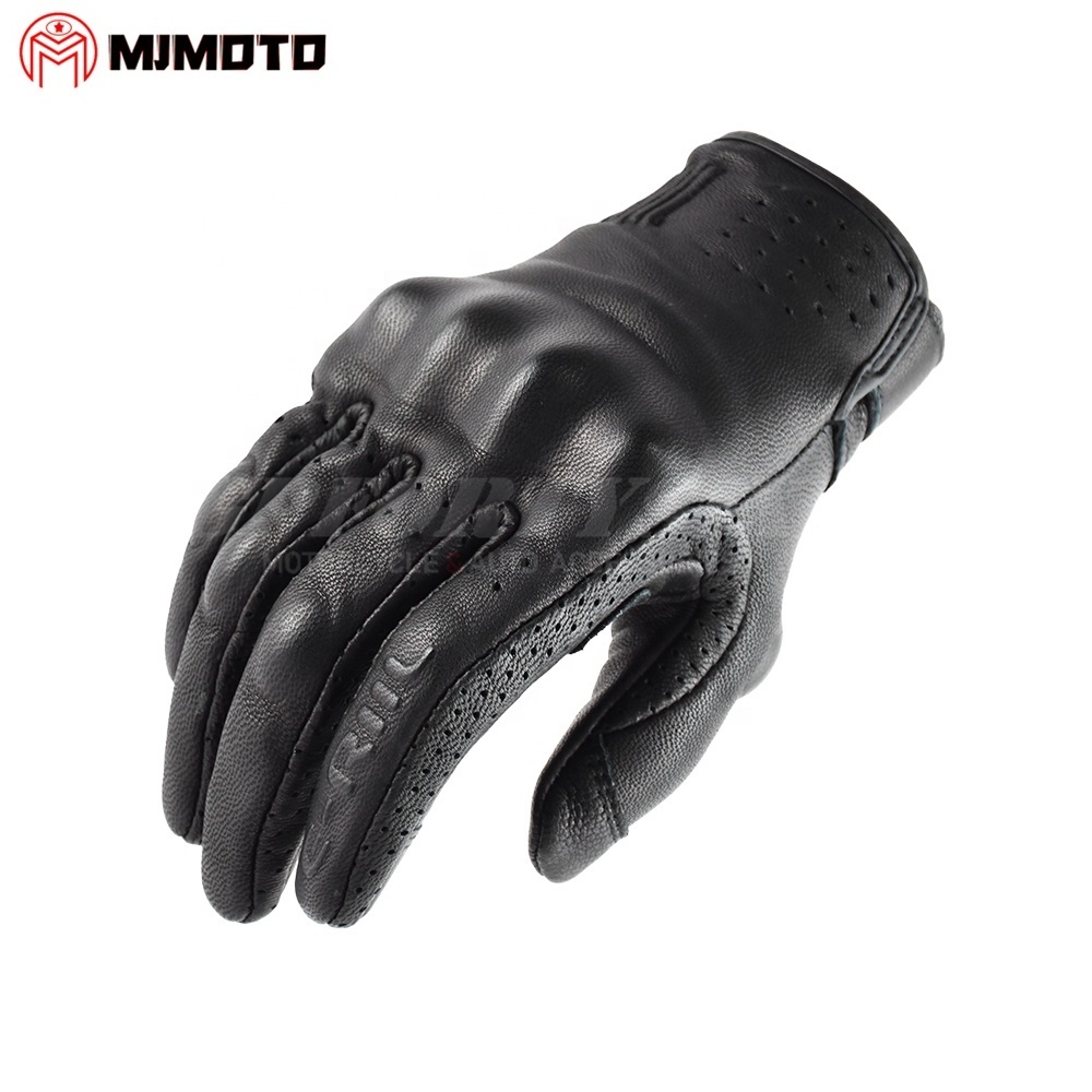 Real Leather Motorcycle Gloves Waterproof Windproof Winter Warm Riding Gloves Touch Operate Full Finger Gloves Fist Palm Protect