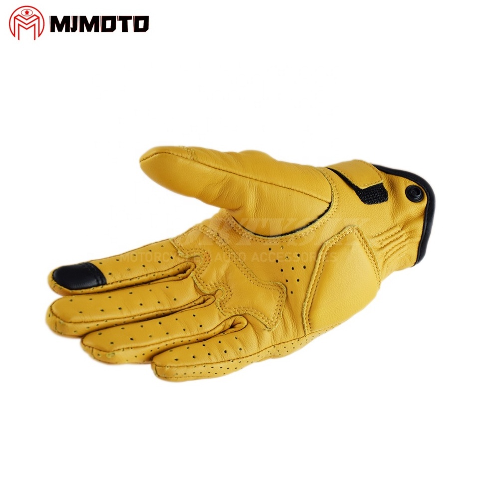 Real Leather Motorcycle Gloves Waterproof Windproof Winter Warm Riding Gloves Touch Operate Full Finger Gloves Fist Palm Protect