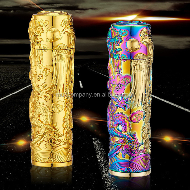 Flat dragon and phoenix relief three-dimensional Single Arc lighters USB pulse lighters