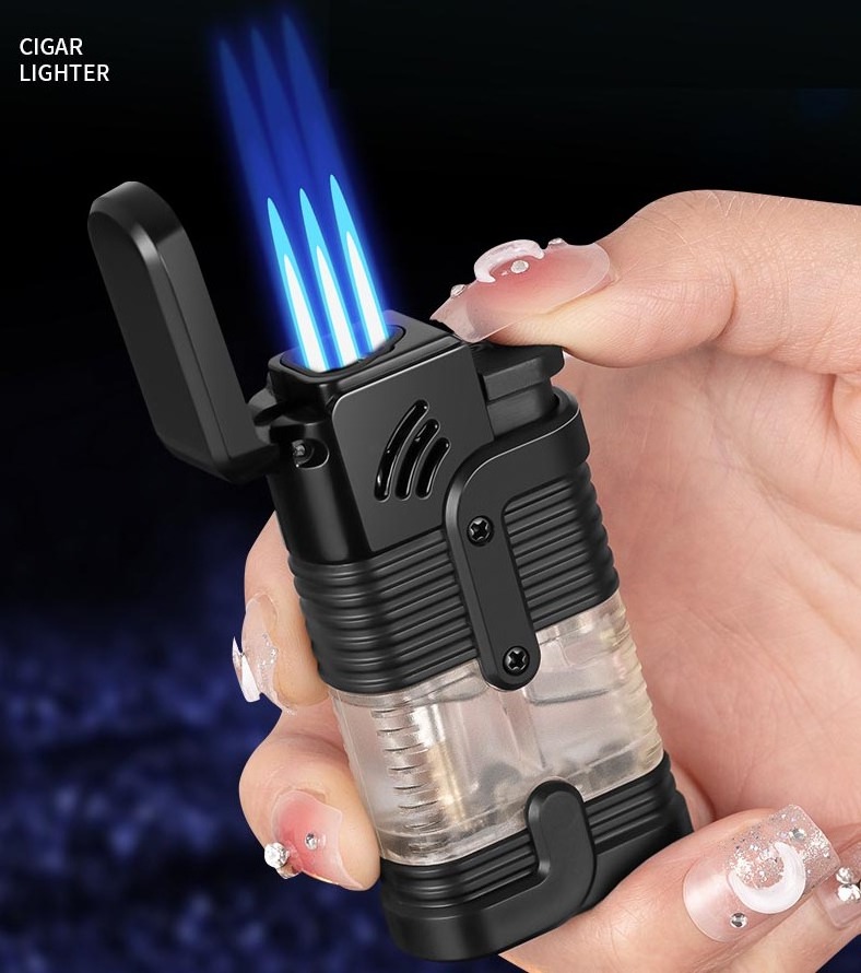 2023 new 1300OC high temperature triple cigar lighter torch lighter jet flame lighter with cigar cutter