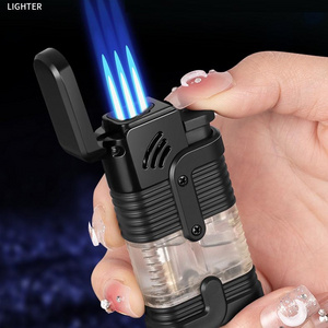 2023 new 1300OC high temperature triple cigar lighter torch lighter jet flame lighter with cigar cutter