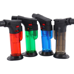 Transparent Plastic Torch Inflatable Windproof Lighter Home Moxibustion Lighter Lock Fire