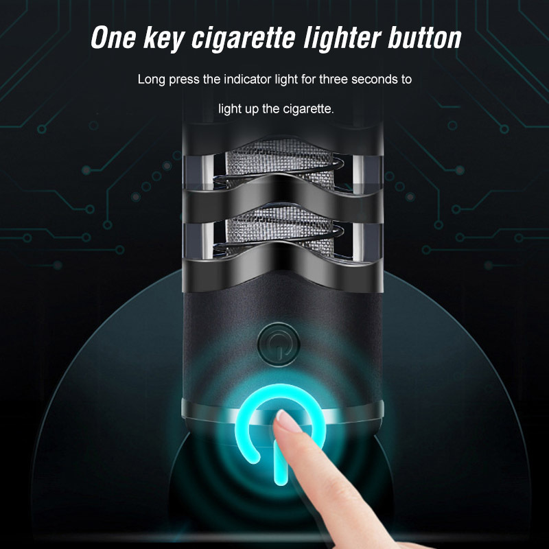 Luxury Ashtray Cigarette Holder With USB Tungsten Coil Lighter Anti-dirty Ash Collection Slim Size Cigarettes Filter For Car Use