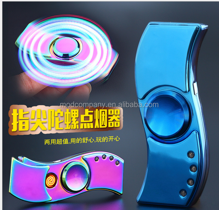 FINGER SPINNER WITH USB RECHARGEABLE CIGARETTE LIGHTER