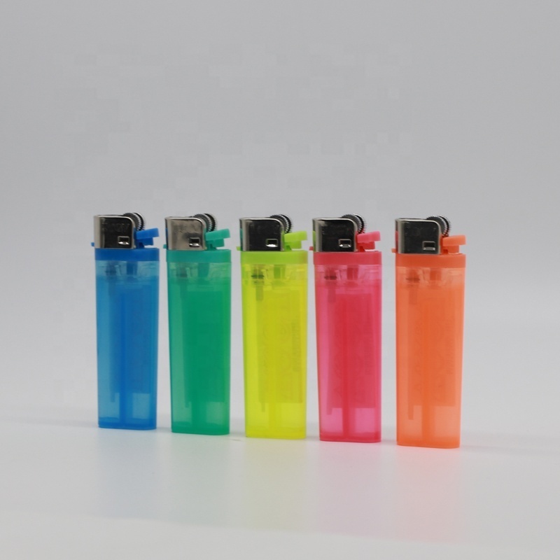 8.0 cm transparent disposable stone flint lighter cigarette plastic lighters