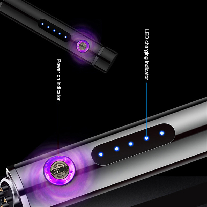 Electric Metal Lighters Smoking WindproofDual Arc Plasma Rechargeable USB Lighter